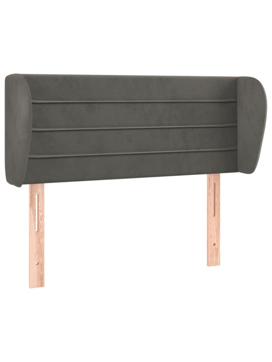 Čelo postele typu ušák tmavě šedé 93x23x78/88 cm samet