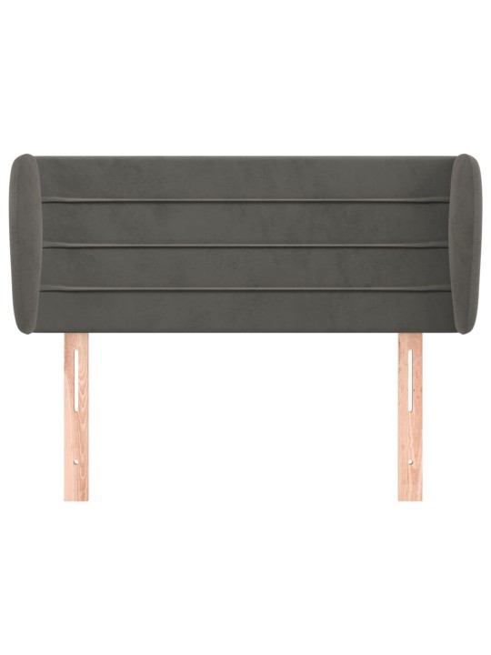 Čelo postele typu ušák tmavě šedé 93x23x78/88 cm samet