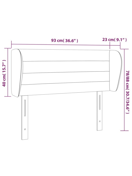 Čelo postele typu ušák tmavě zelené 93x23x78/88 cm samet
