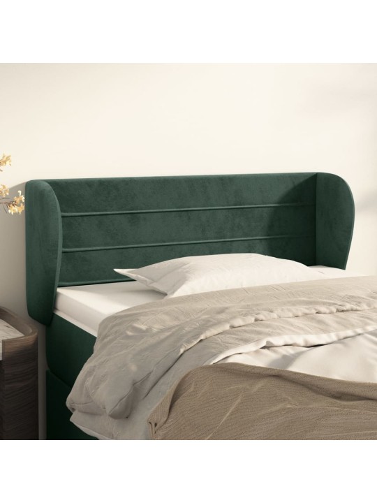 Čelo postele typu ušák tmavě zelené 93x23x78/88 cm samet