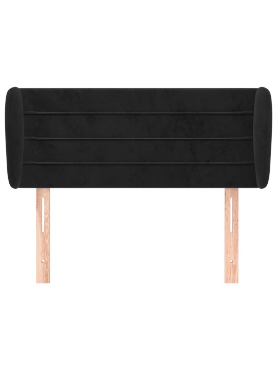 Čelo postele typu ušák černé 103x23x78/88 cm samet