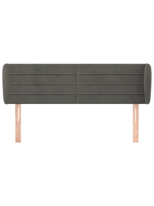 Čelo postele typu ušák tmavě šedé 147x23x78/88 cm samet