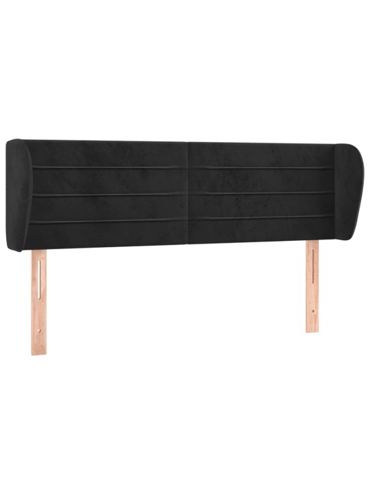 Čelo postele typu ušák černé 147x23x78/88 cm samet