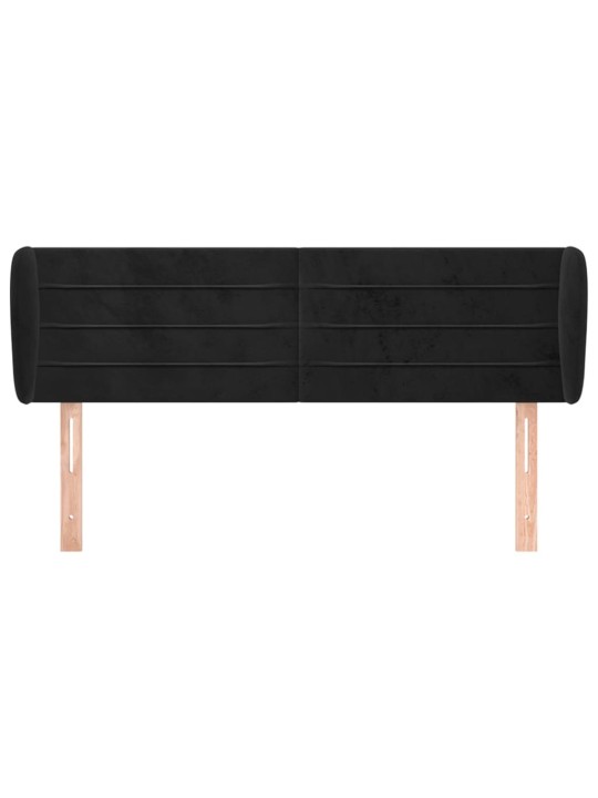 Čelo postele typu ušák černé 147x23x78/88 cm samet