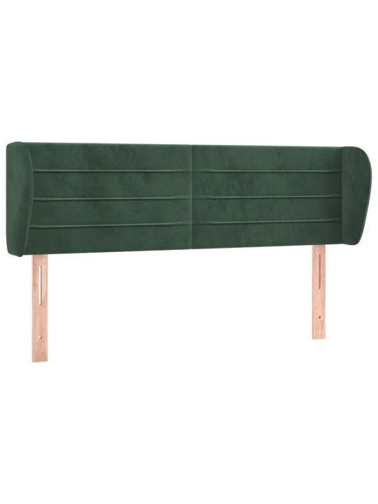 Čelo postele typu ušák tmavě zelené 147x23x78/88 cm samet
