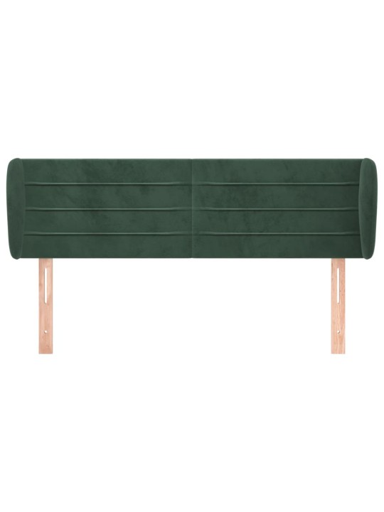 Čelo postele typu ušák tmavě zelené 147x23x78/88 cm samet