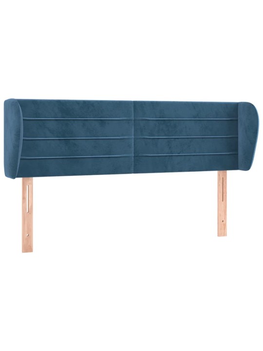 Čelo postele typu ušák tmavě modré 147x23x78/88 cm samet