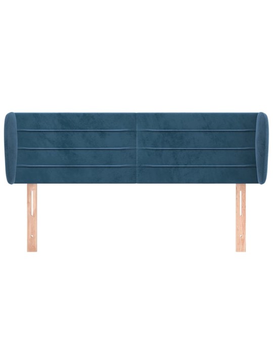 Čelo postele typu ušák tmavě modré 147x23x78/88 cm samet