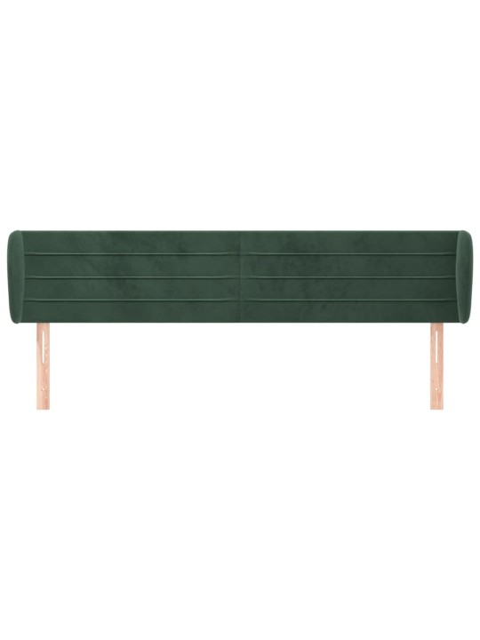 Čelo postele typu ušák tmavě zelené 163x23x78/88 cm samet
