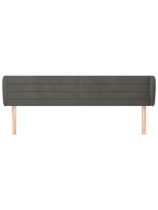 Čelo postele typu ušák tmavě šedé 183x23x78/88 cm samet