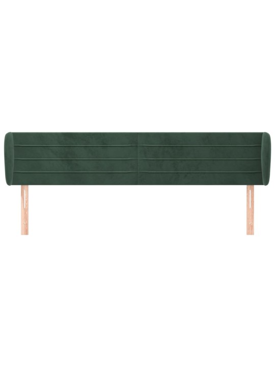 Čelo postele typu ušák tmavě zelené 183x23x78/88 cm samet