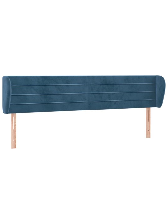 Čelo postele typu ušák tmavě modré 183x23x78/88 cm samet