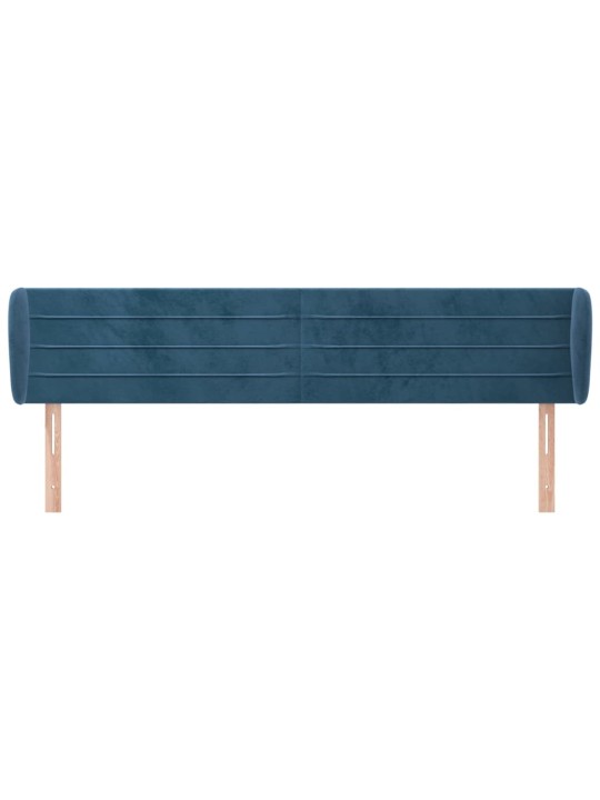 Čelo postele typu ušák tmavě modré 183x23x78/88 cm samet
