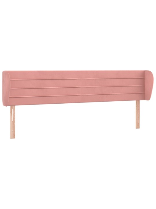 Čelo postele typu ušák růžová 183x23x78/88 cm samet
