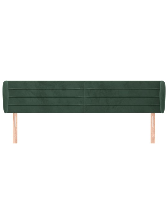 Čelo postele typu ušák tmavě zelené 203x23x78/88 cm samet
