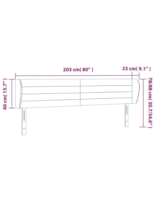 Čelo postele typu ušák tmavě zelené 203x23x78/88 cm samet