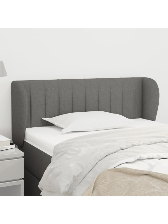 Čelo postele typu ušák tmavě šedé 83x23x78/88 cm textil