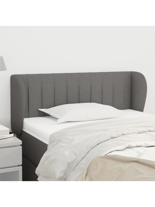 Čelo postele typu ušák tmavě šedé 93x23x78/88 cm textil