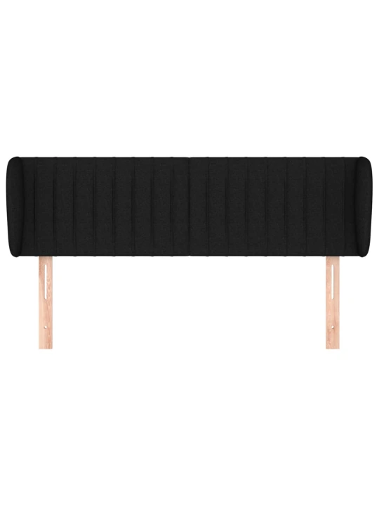Čelo postele typu ušák černé 147x23x78/88 cm textil