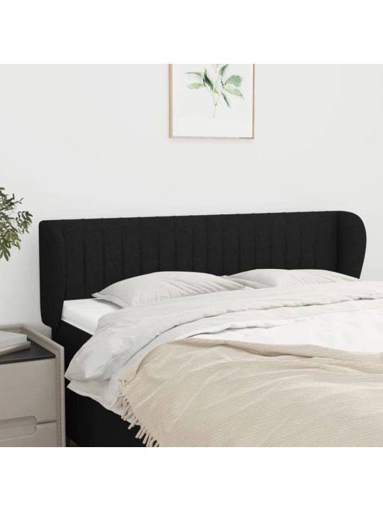 Čelo postele typu ušák černé 147x23x78/88 cm textil