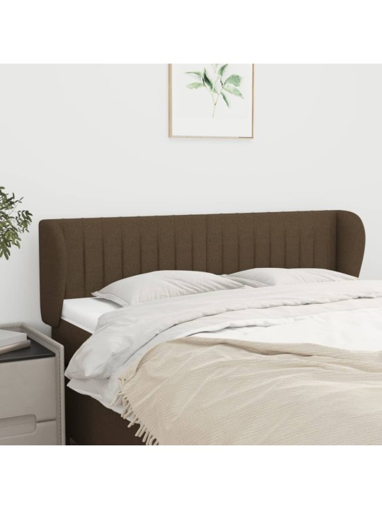 Čelo postele typu ušák tmavě hnědé 147x23x78/88 cm textil
