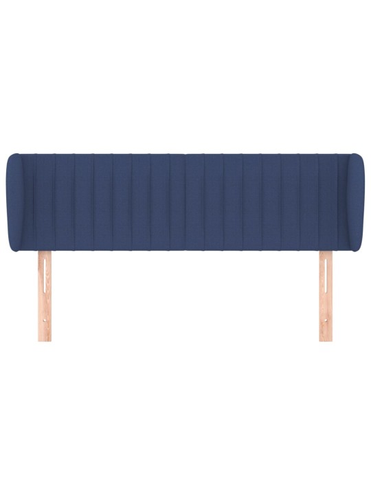 Čelo postele typu ušák modré 147x23x78/88 cm textil