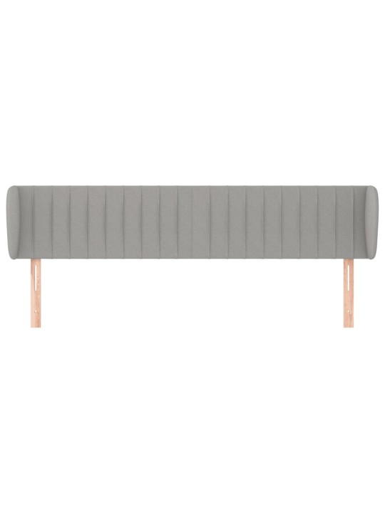 Čelo postele typu ušák světle šedé 163x23x78/88 cm textil