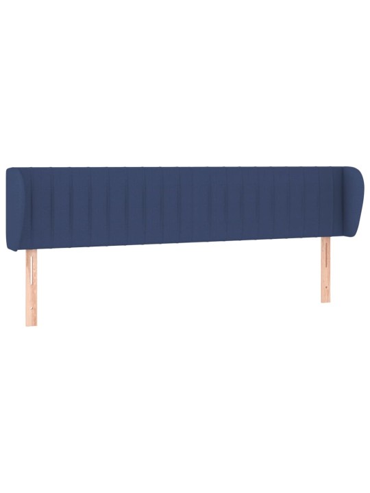 Čelo postele typu ušák modré 163x23x78/88 cm textil