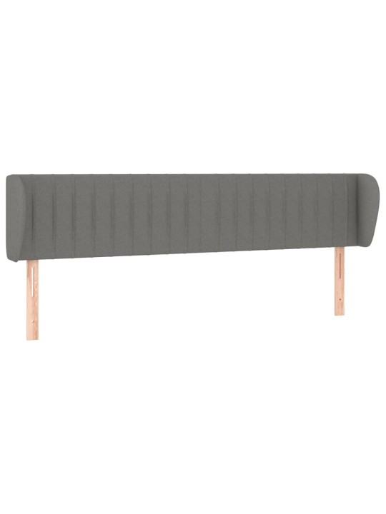 Čelo postele typu ušák tmavě šedé 183x23x78/88 cm textil