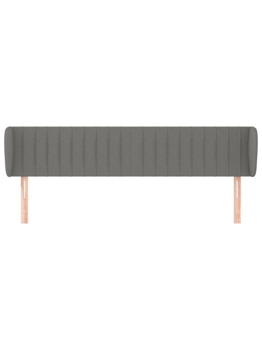 Čelo postele typu ušák tmavě šedé 183x23x78/88 cm textil