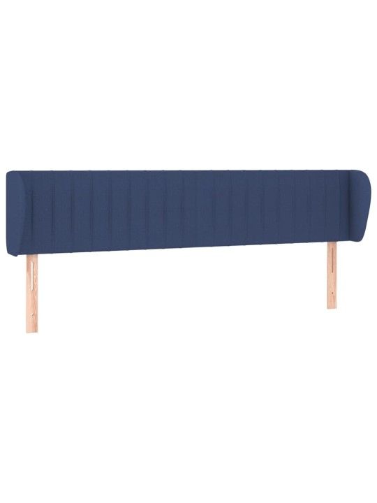 Čelo postele typu ušák modré 183x23x78/88 cm textil