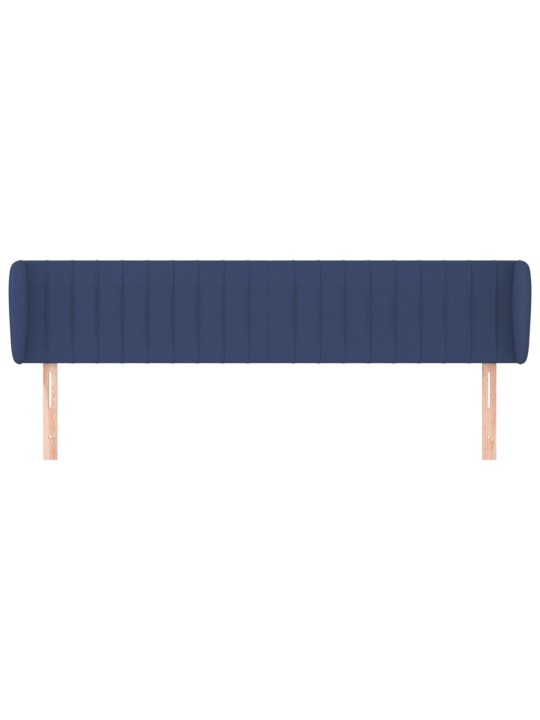 Čelo postele typu ušák modré 183x23x78/88 cm textil