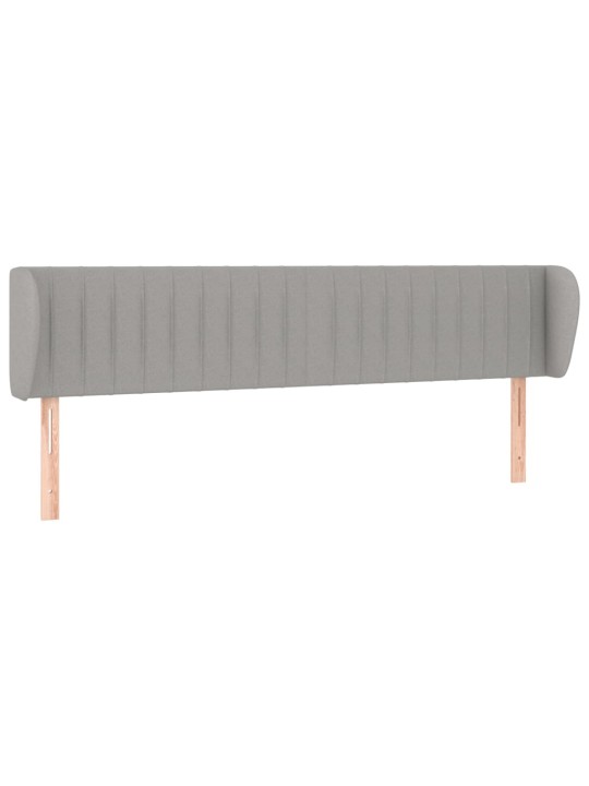 Čelo postele typu ušák světle šedé 203x23x78/88 cm textil