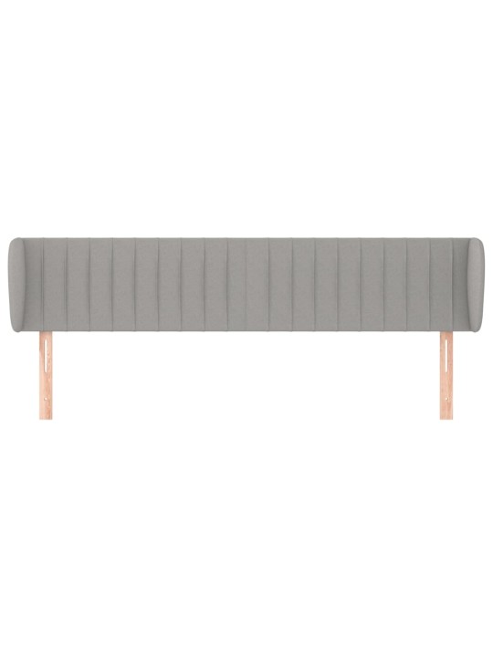 Čelo postele typu ušák světle šedé 203x23x78/88 cm textil