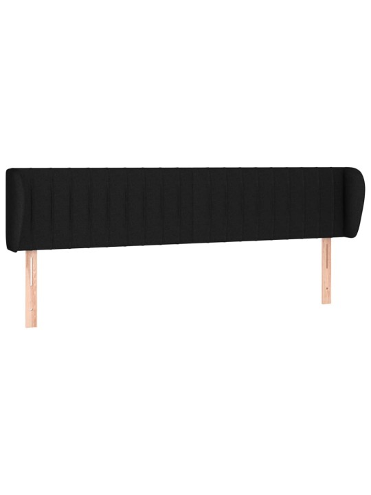 Čelo postele typu ušák černé 203x23x78/88 cm textil