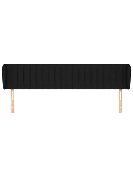 Čelo postele typu ušák černé 203x23x78/88 cm textil