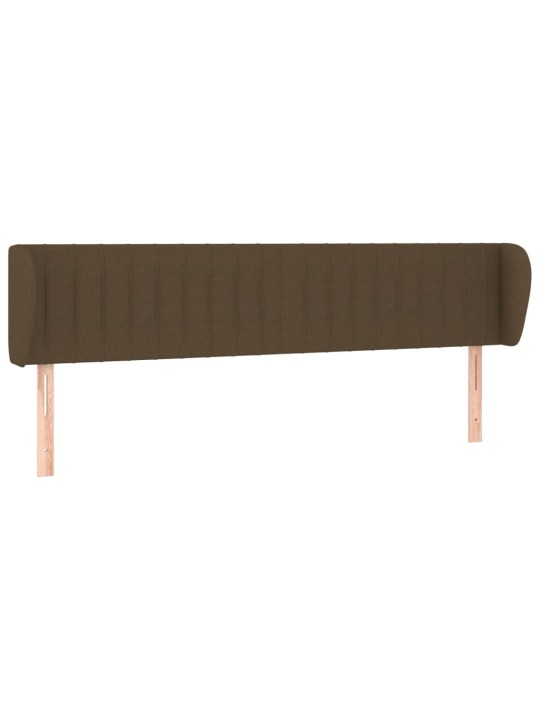 Čelo postele typu ušák tmavě hnědé 203x23x78/88 cm textil