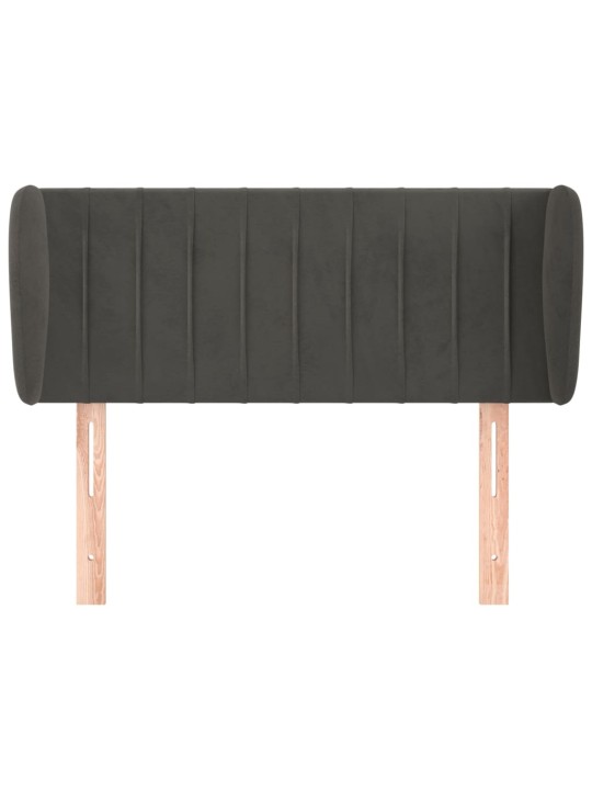 Čelo postele typu ušák tmavě šedé 83x23x78/88 cm samet