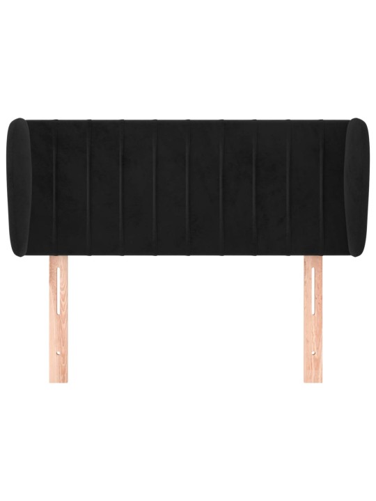 Čelo postele typu ušák černé 83x23x78/88 cm samet