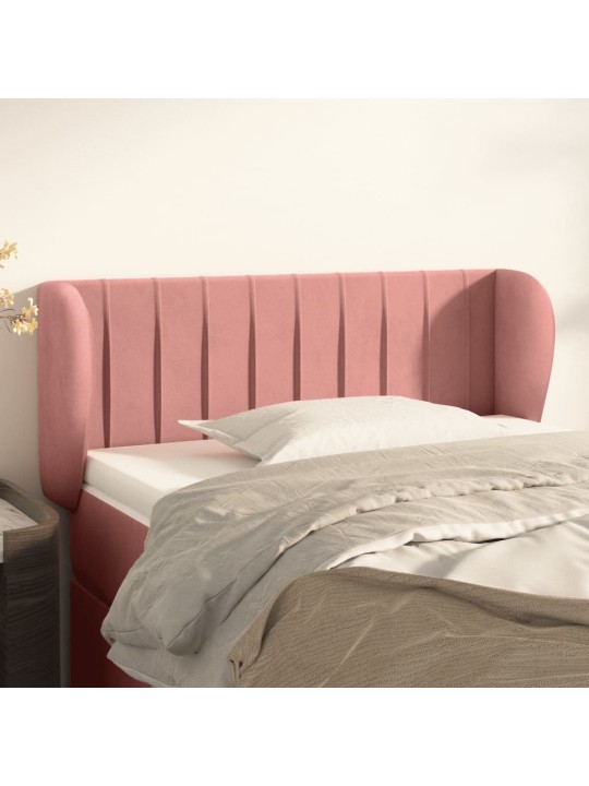 Čelo postele typu ušák růžová 83x23x78/88 cm samet