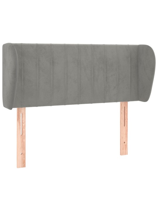 Čelo postele typu ušák světle šedé 93x23x78/88 cm samet