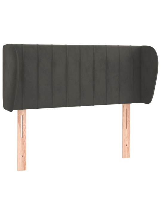 Čelo postele typu ušák tmavě šedé 93x23x78/88 cm samet