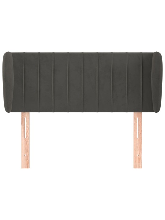Čelo postele typu ušák tmavě šedé 93x23x78/88 cm samet