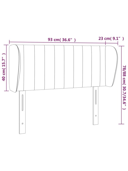 Čelo postele typu ušák tmavě zelené 93x23x78/88 cm samet
