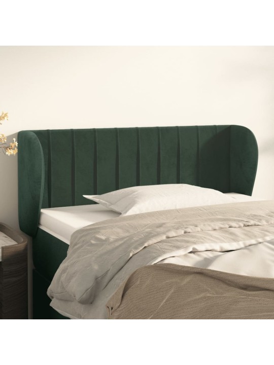 Čelo postele typu ušák tmavě zelené 93x23x78/88 cm samet