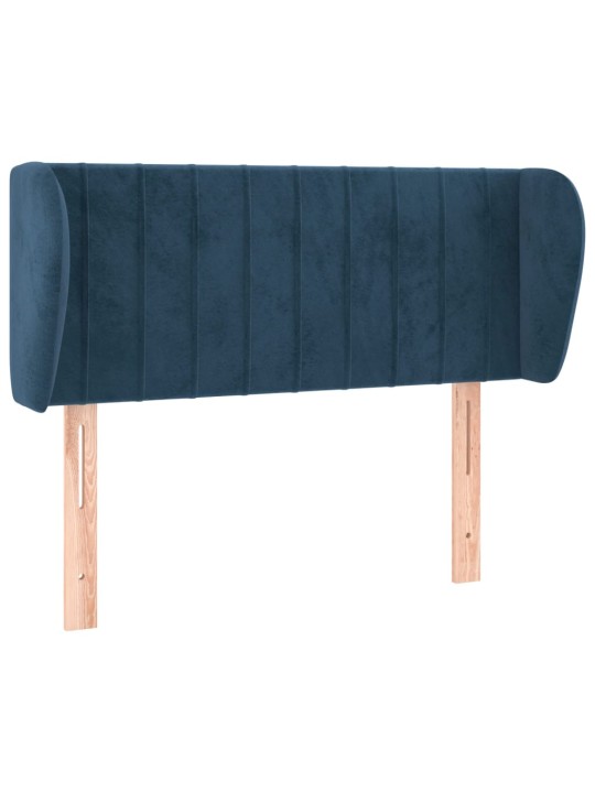 Čelo postele typu ušák tmavě modré 103x23x78/88 cm samet