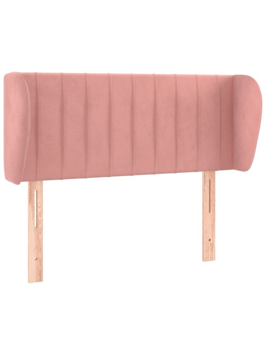 Čelo postele typu ušák růžová 103x23x78/88 cm samet