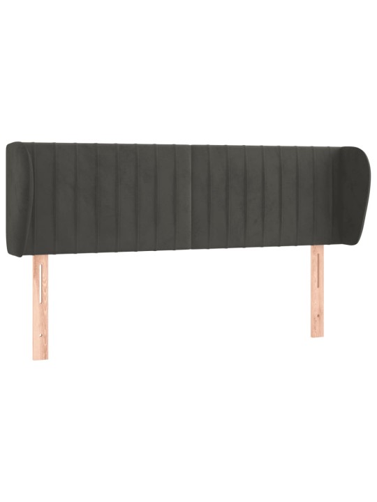 Čelo postele typu ušák tmavě šedé 147x23x78/88 cm samet