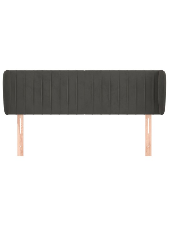 Čelo postele typu ušák tmavě šedé 147x23x78/88 cm samet