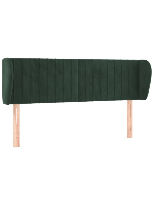 Čelo postele typu ušák tmavě zelené 147x23x78/88 cm samet